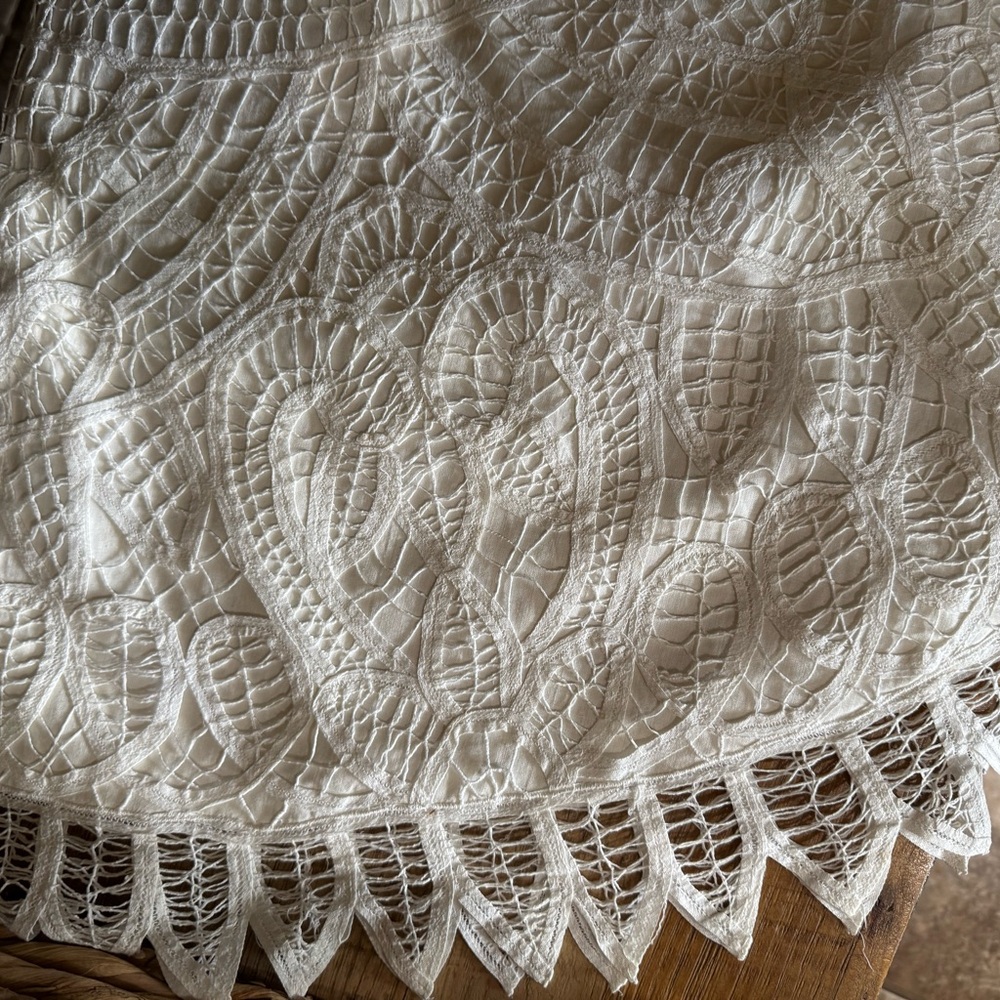 Battenburg Lace Christmas‎ Tree skirt white beautiful nwot